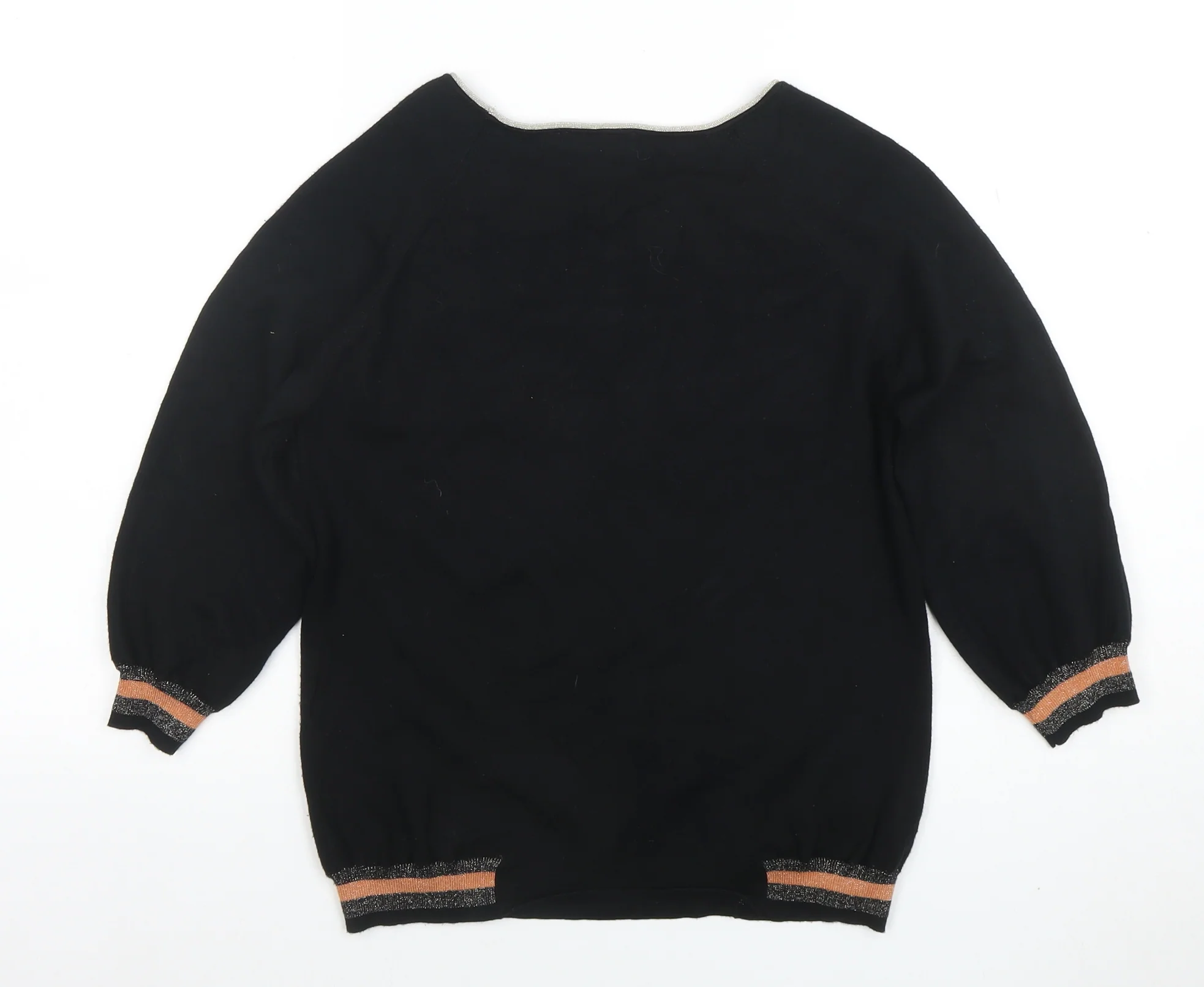 1.2.3 Paris Women's Black Boat Neck Knit Blouse Size 8 - Image 3