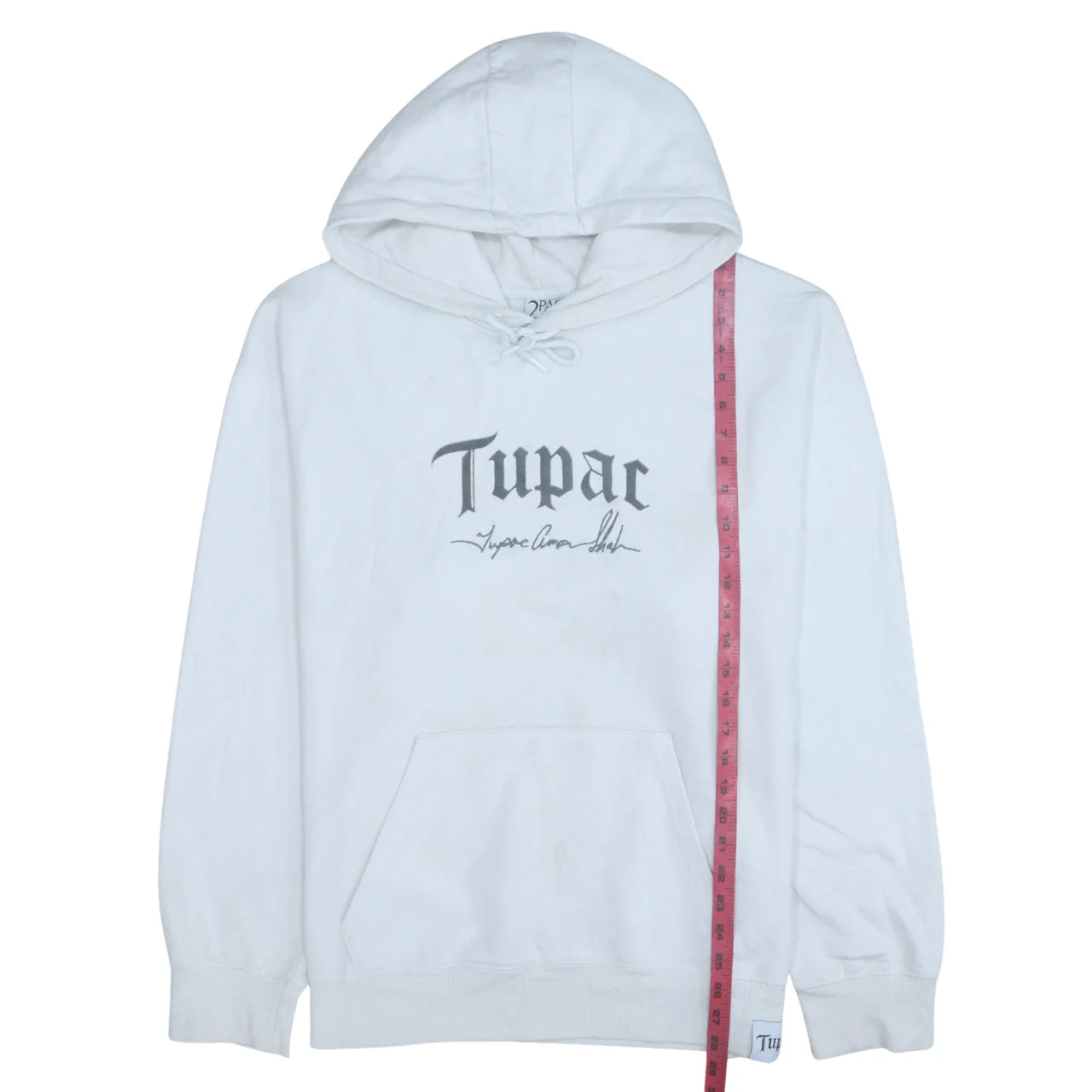 2PAC Men's White XL Pullover Hoodie with Graphic Print - Image 3