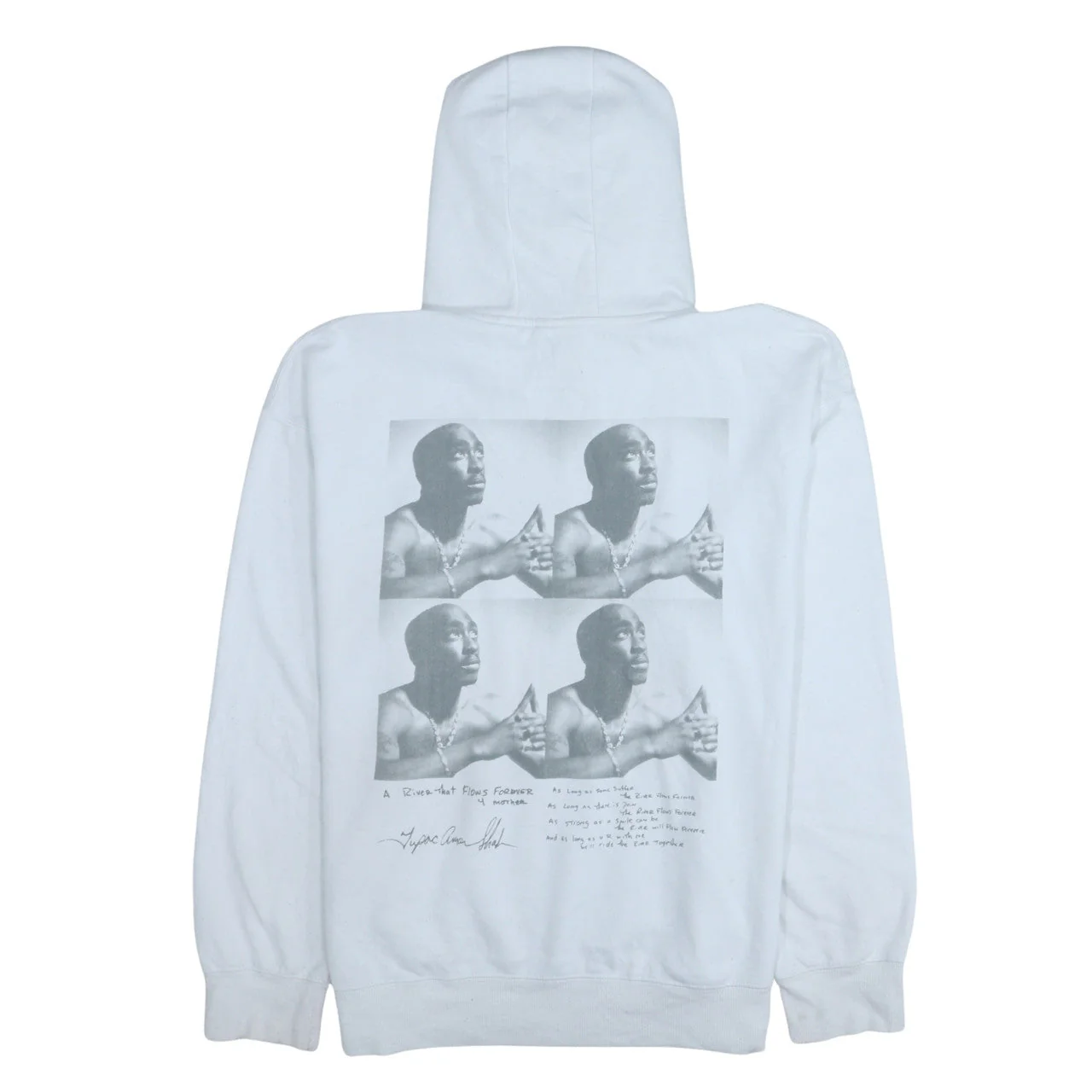 2PAC Men's White XL Pullover Hoodie with Graphic Print - Image 4