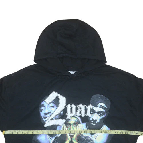 2Pac Womens Black Hoodie M Graphic Pullover Keep Ya Head Up - Image 3