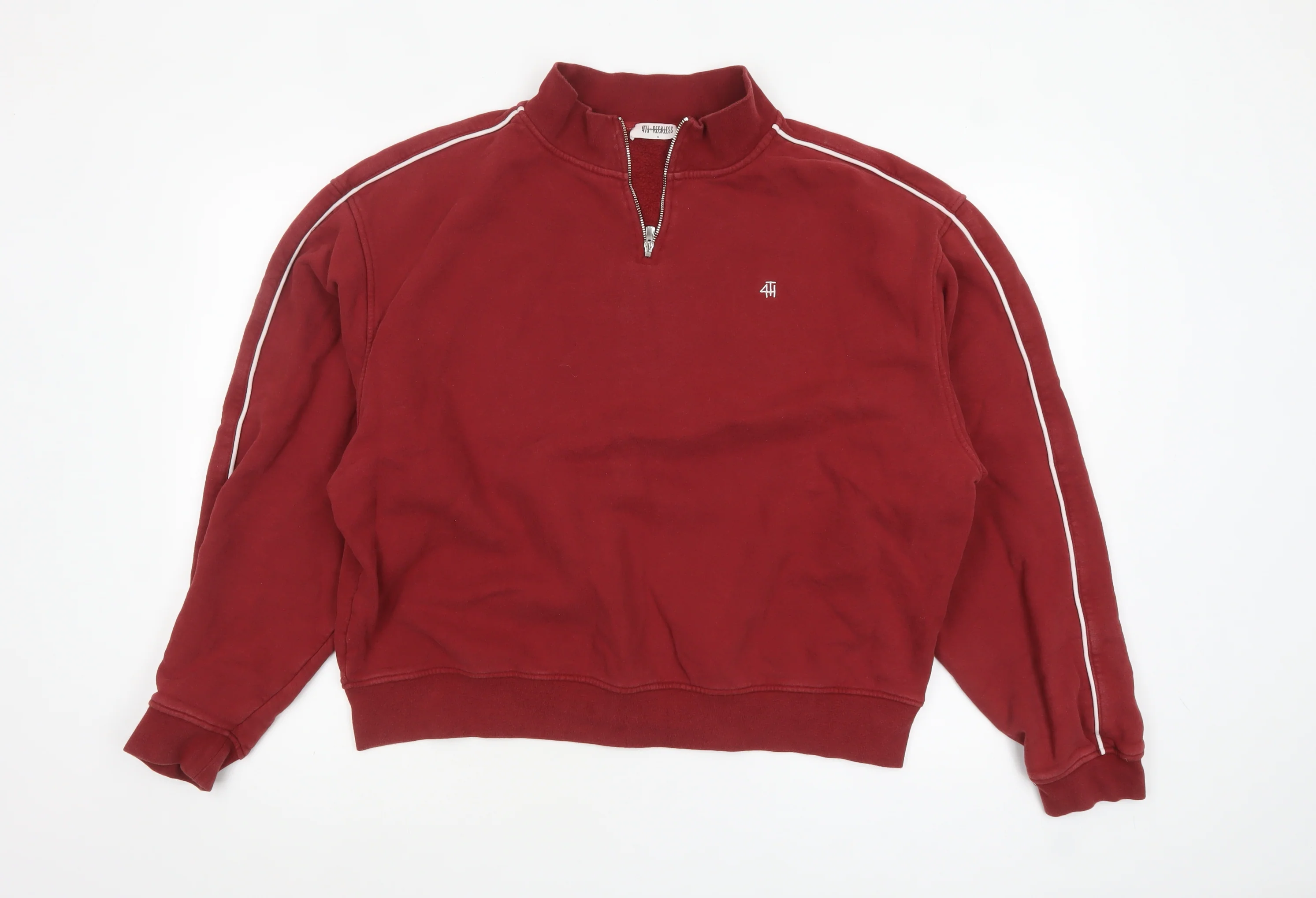 4th & Reckless Women Red 1/4 Zip Sweatshirt XL Cotton Blend Casual