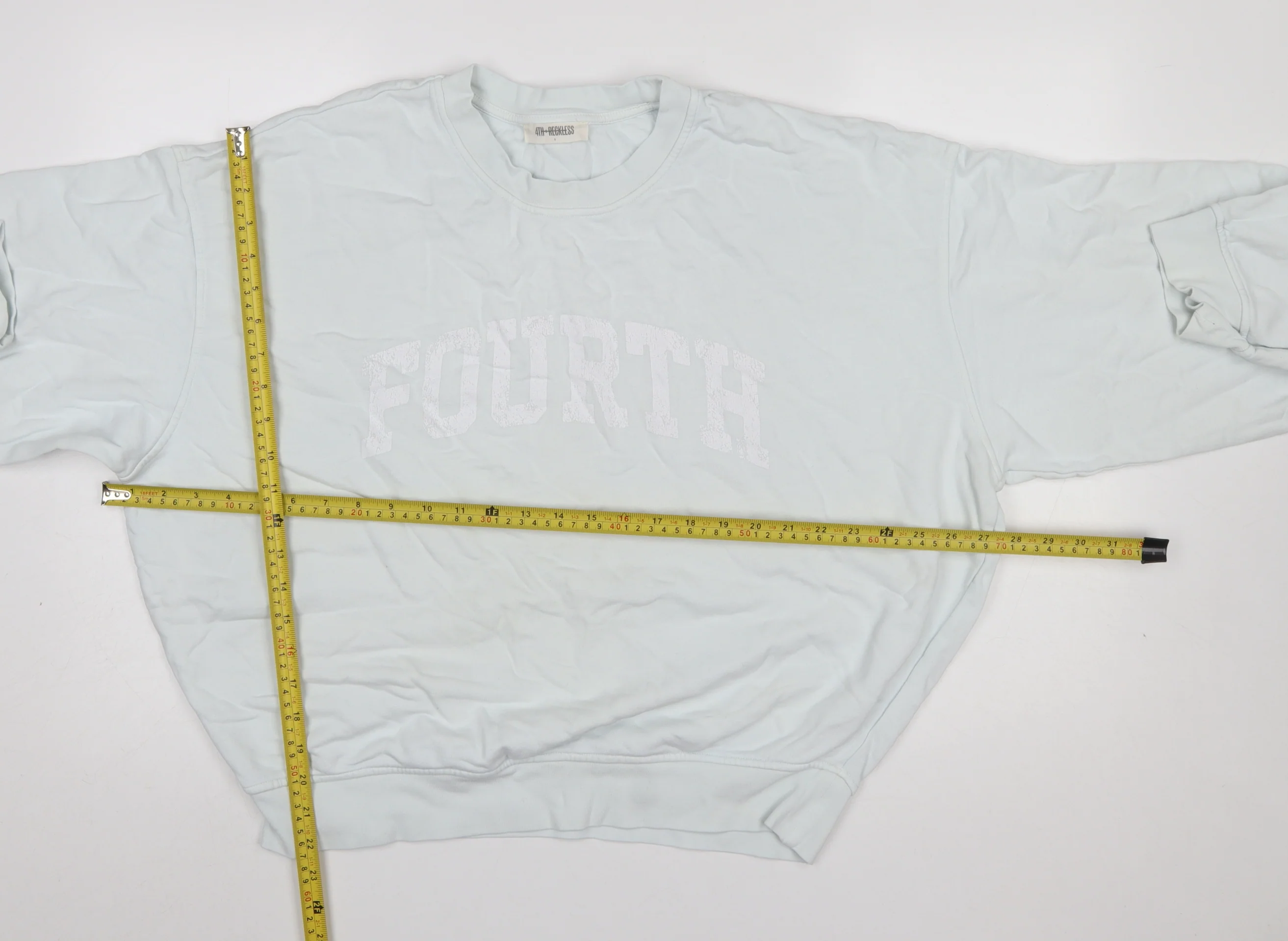 4th & Reckless Women’s Light Blue Crew Neck Pullover Sweatshirt S - Image 2