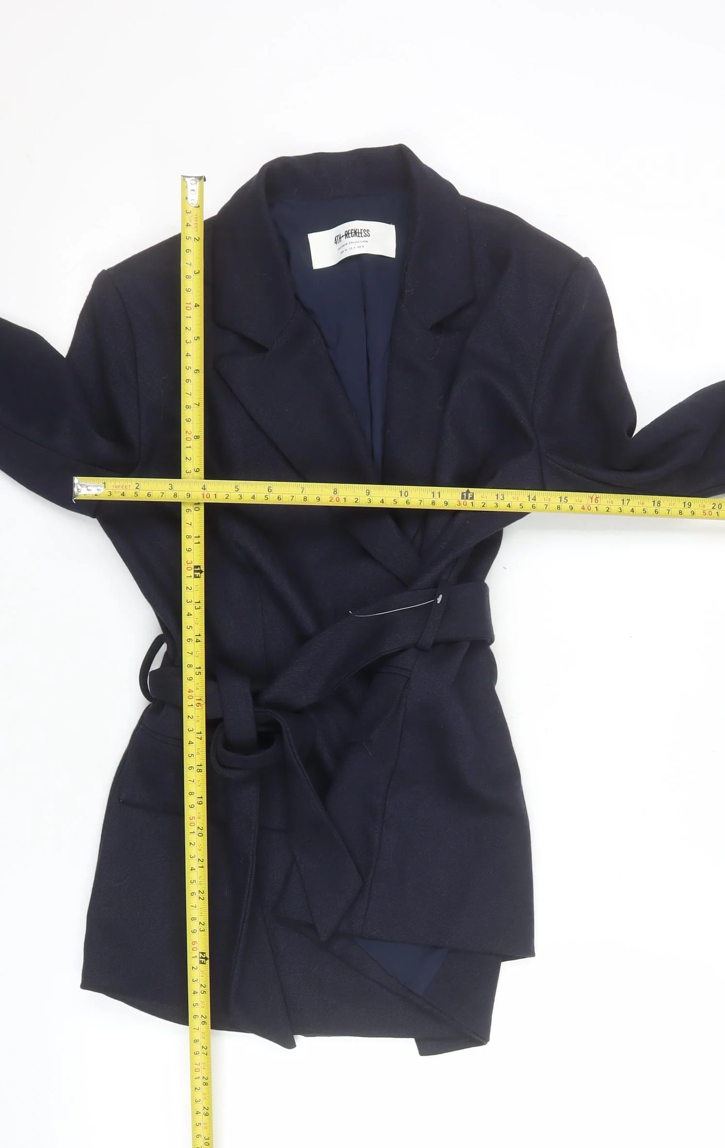 4th & Reckless Womens Blue Belted Blazer Size 8 Regular - Image 2