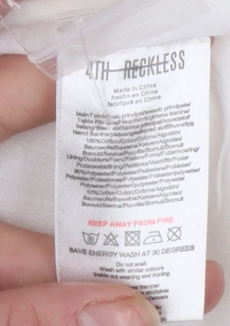 4th + Reckless Women's Ivory Short Sleeve Linen Blend Blazer UK 8 - Image 5