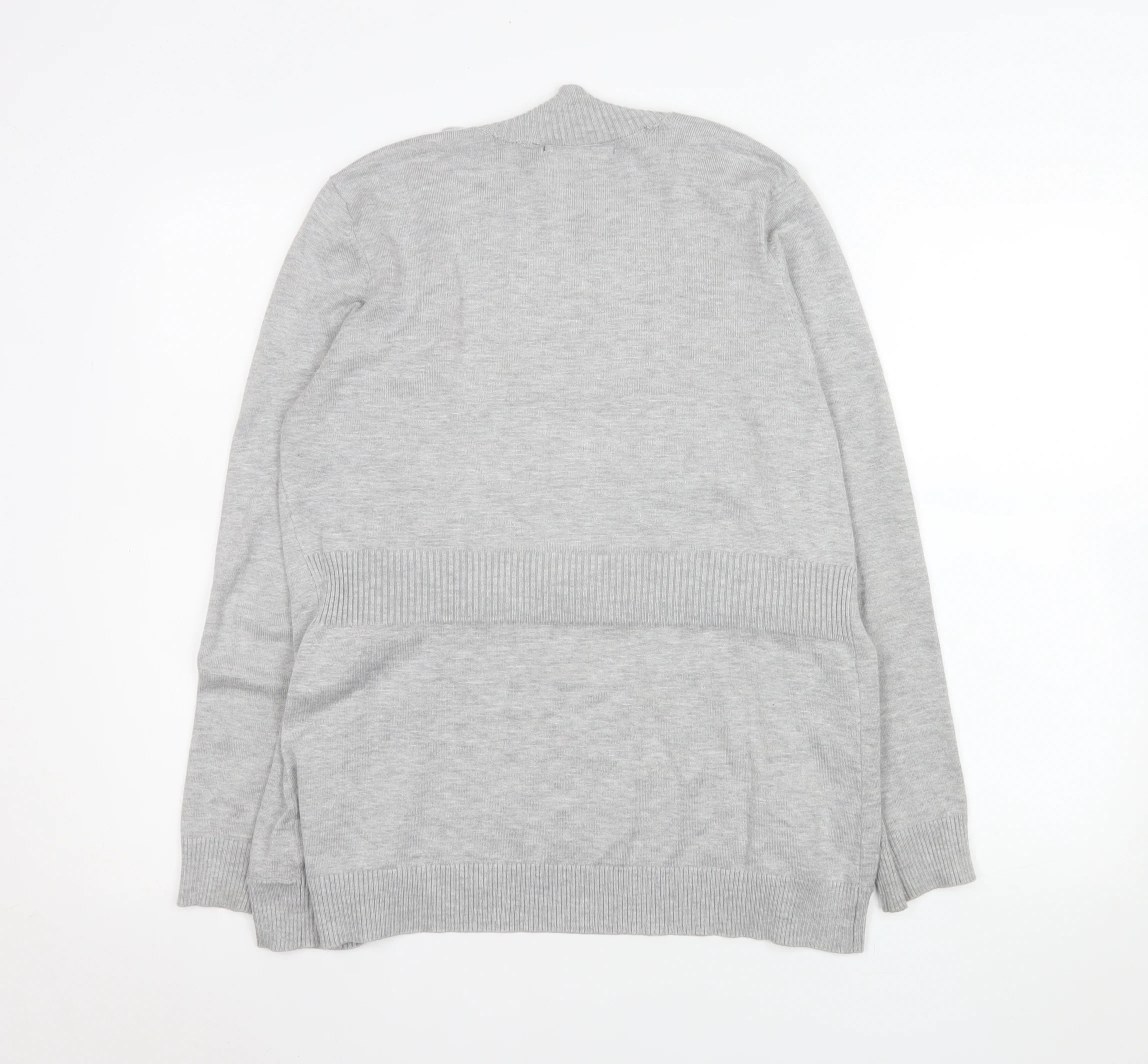 89th & Madison Women's Grey Knit Open Cardigan Size M - Image 3
