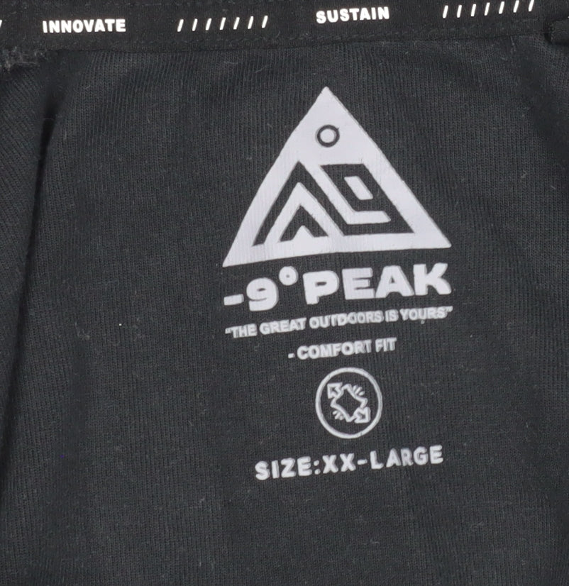 -9° PEAK Men Black 2XL Hooded Full Zip Casual Jacket - Image 4