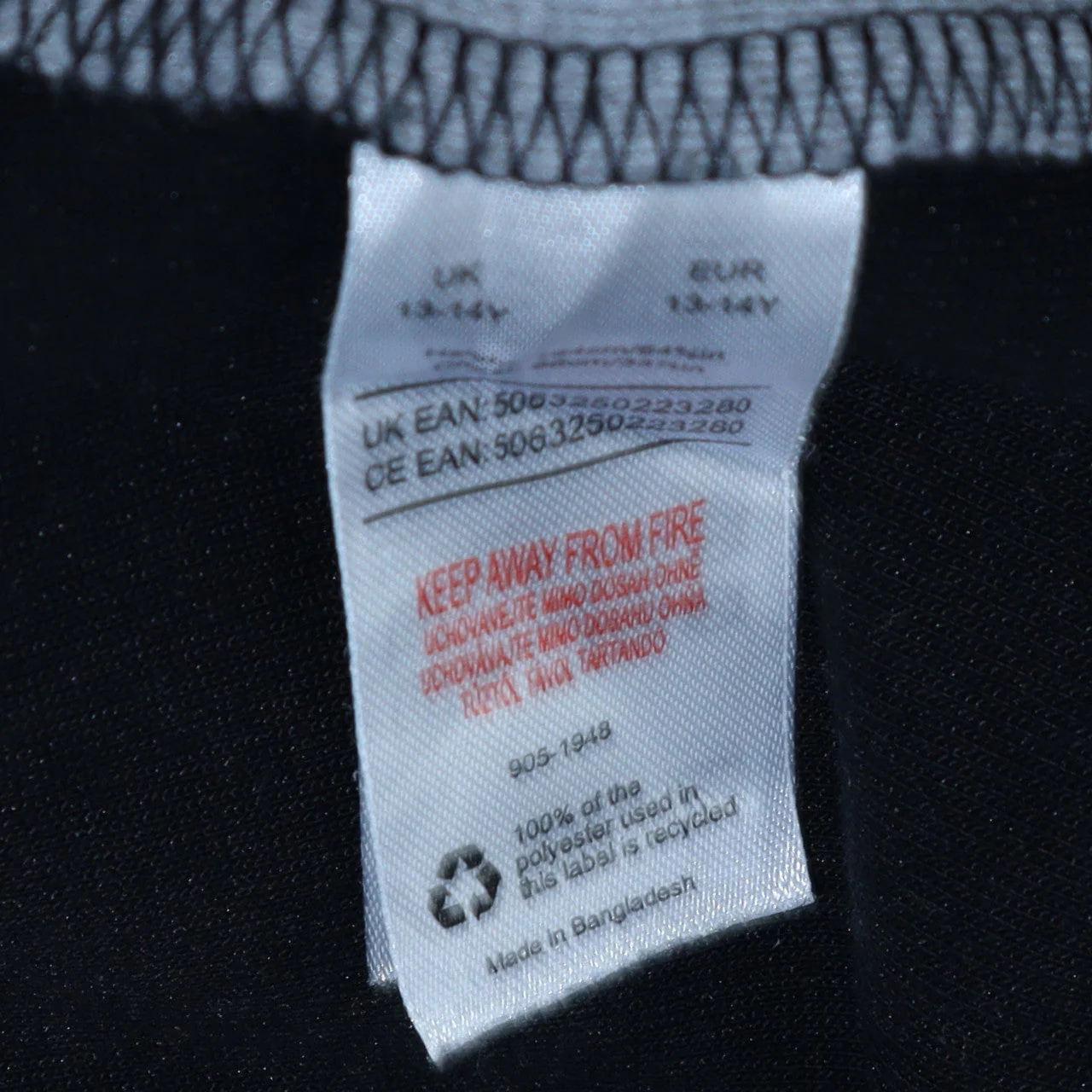 -9° PEAK Teens Black Grey Full Zip Hoodie 13-14Y Regular Fit - Image 5