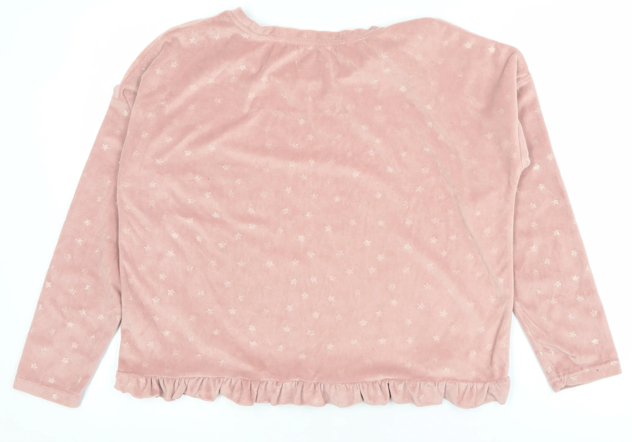 A La Mode Women's Pink Velour Star Pyjama Top Size 12 - Image 3
