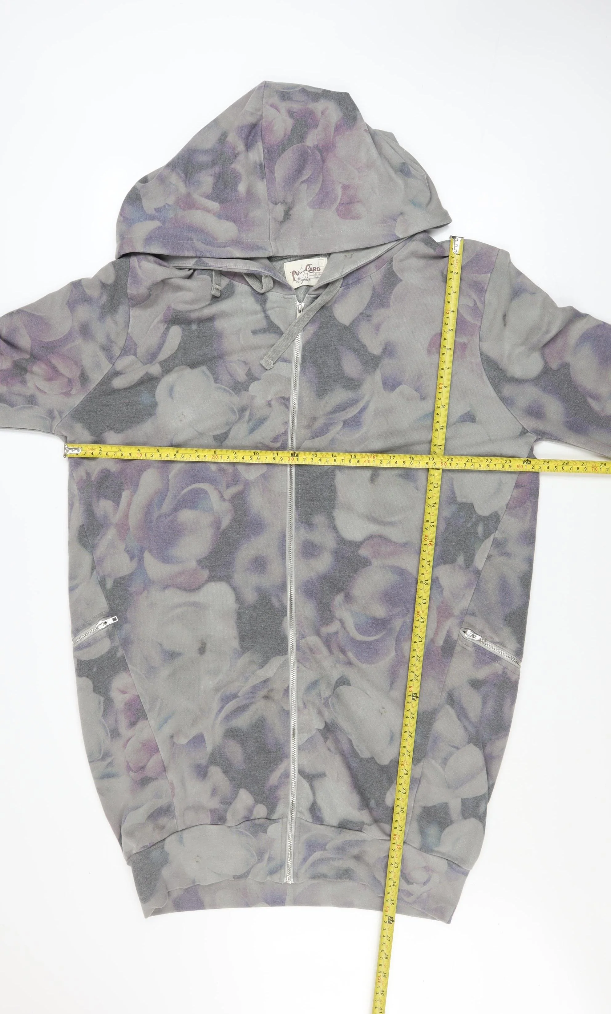 A Postcard from Brighton Womens Grey Floral Hooded Basic Jacket Size S - Image 2