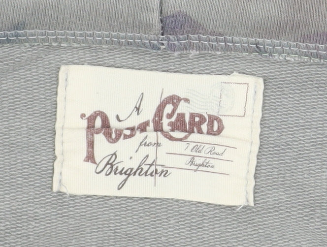 A Postcard from Brighton Womens Grey Floral Hooded Basic Jacket Size S - Image 4