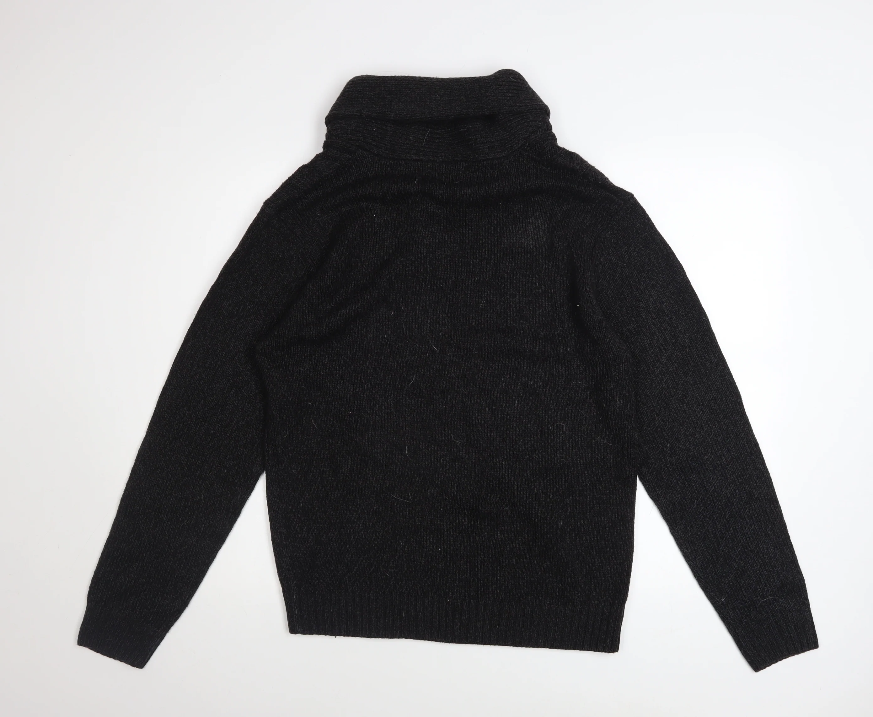 A&W85 Men's Black Cable-Knit Roll Neck Pullover Jumper Size M - Image 3