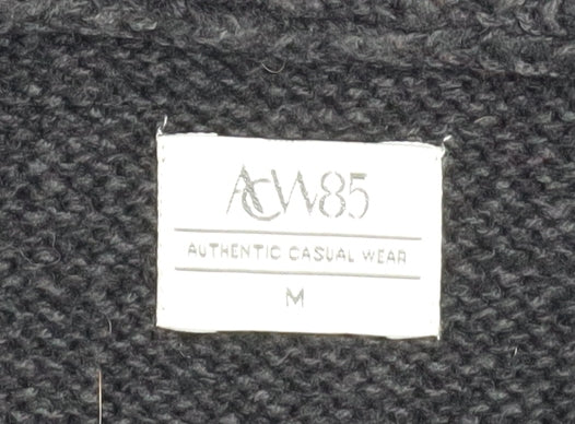 A&W85 Men's Black Cable-Knit Roll Neck Pullover Jumper Size M - Image 4