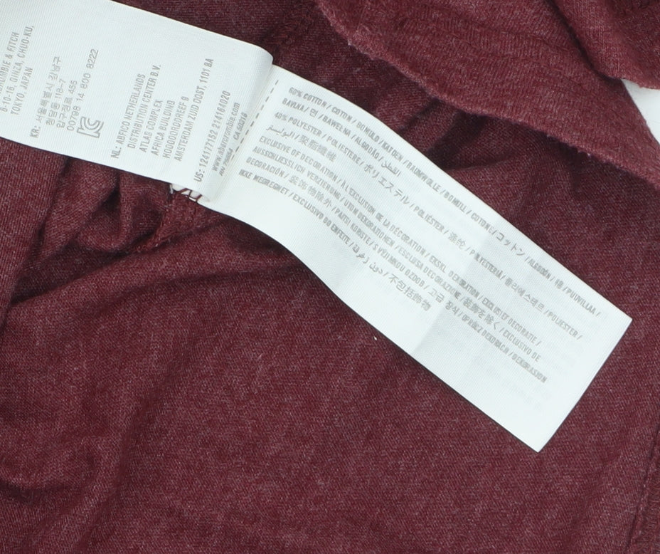 Abercrombie & Fitch Men's Red XL V-Neck Short Sleeve T-Shirt - Image 4