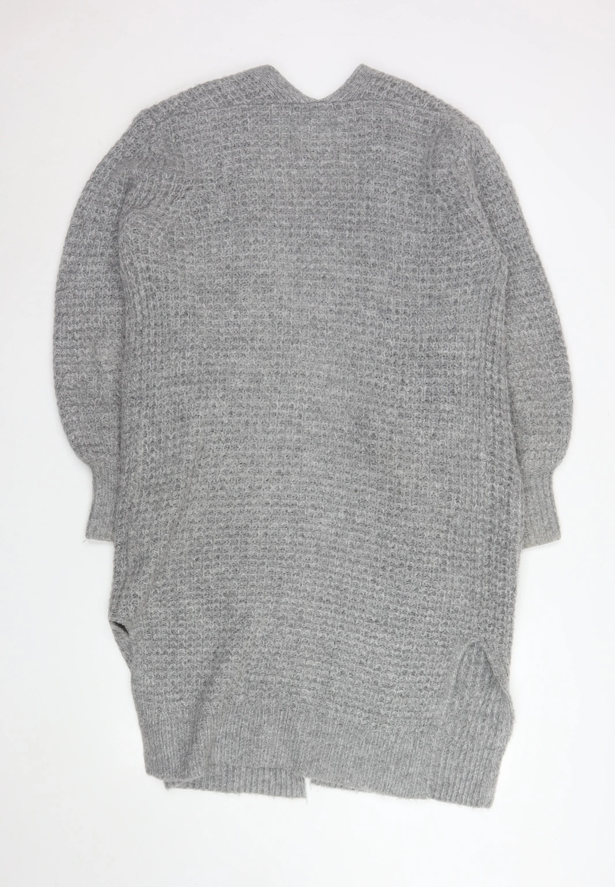 Abercrombie & Fitch Women Grey Chunky Knit Longline Cardigan M - Image 3