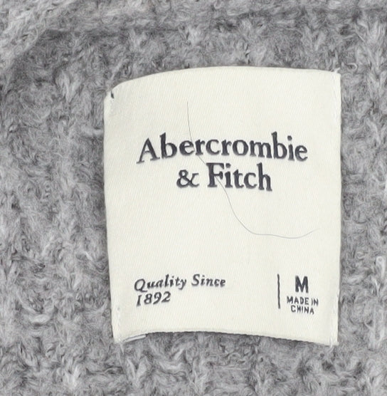 Abercrombie & Fitch Women Grey Chunky Knit Longline Cardigan M - Image 4