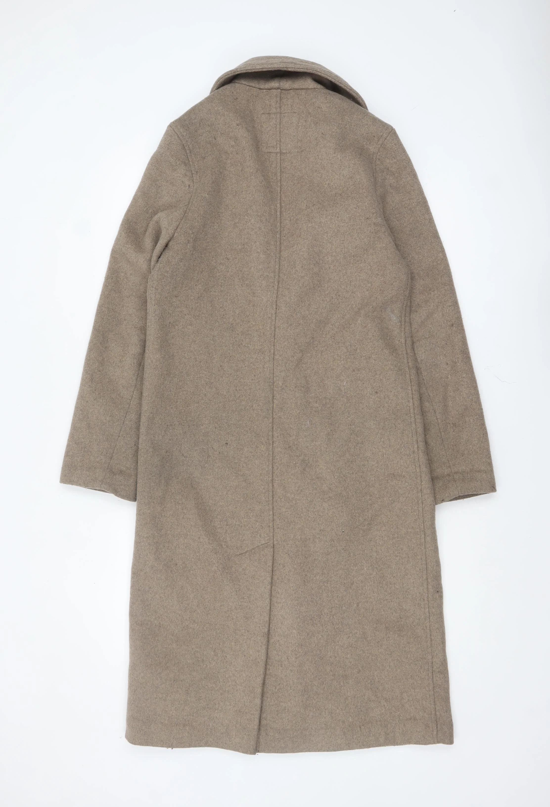 Abercrombie & Fitch Womens Beige Wool Long Overcoat XS - Image 3