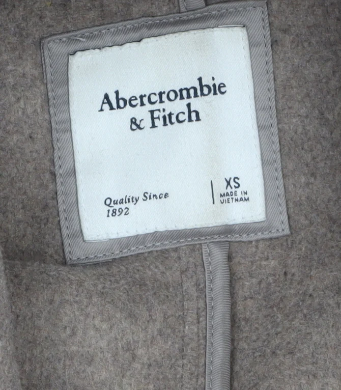 Abercrombie & Fitch Womens Beige Wool Long Overcoat XS - Image 5