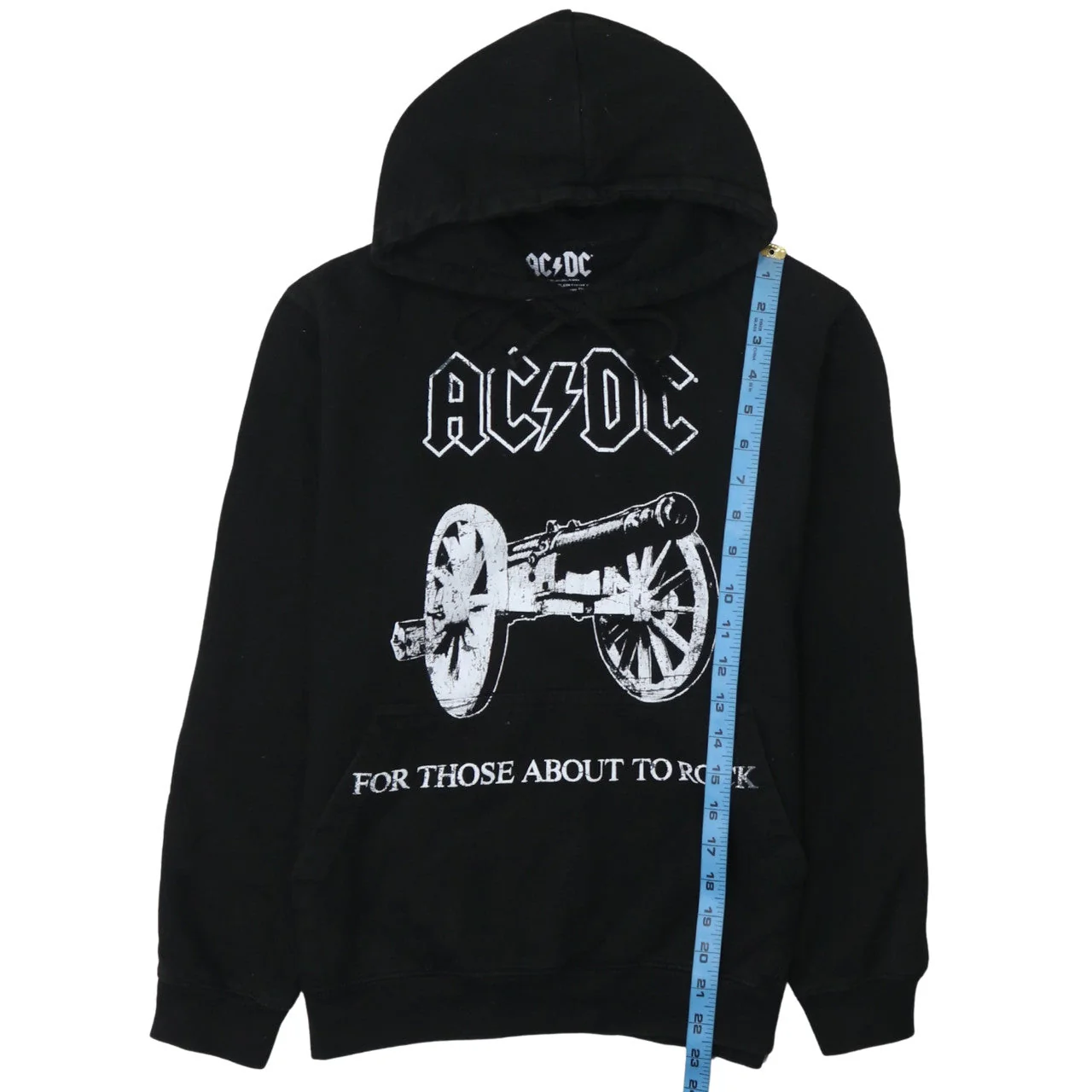 AC/DC Men's Black Pullover Hoodie S Regular Rock Graphic Fleece - Image 2