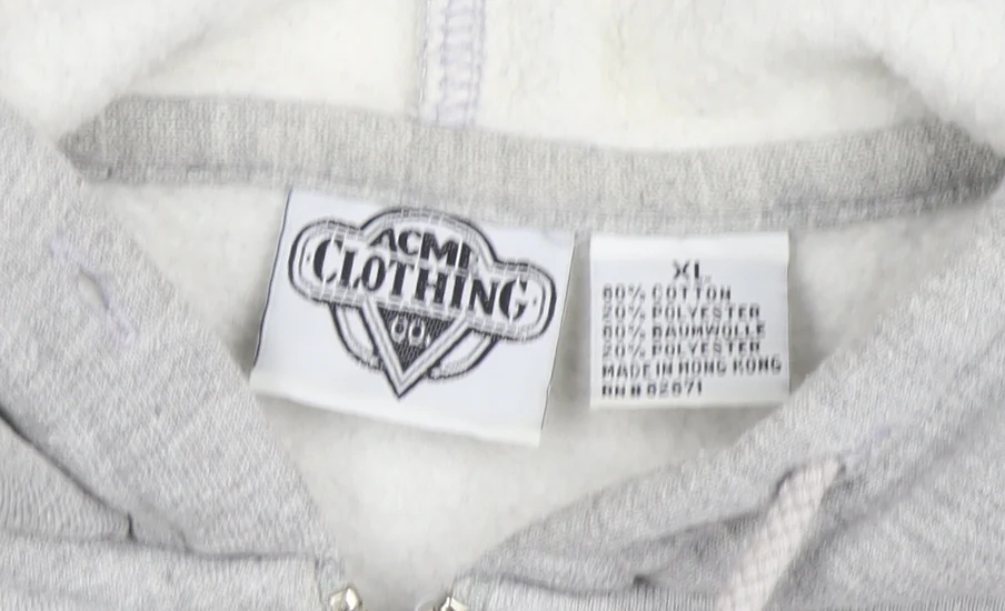 Acme Clothing Co. Mens Grey XL 1/2 Zip Hoodie Warner Bros Graphic - Image 4