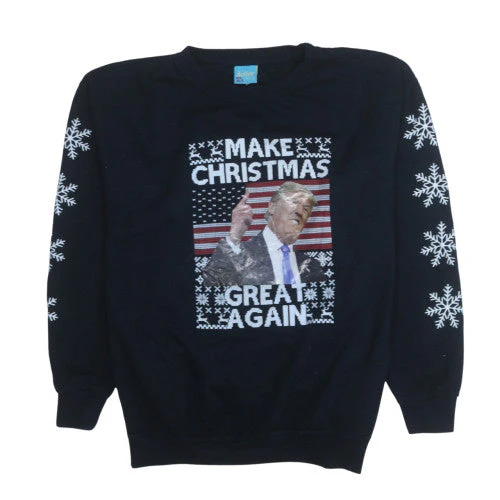 Active Sweats Women's Black XL Pullover Christmas Sweatshirt