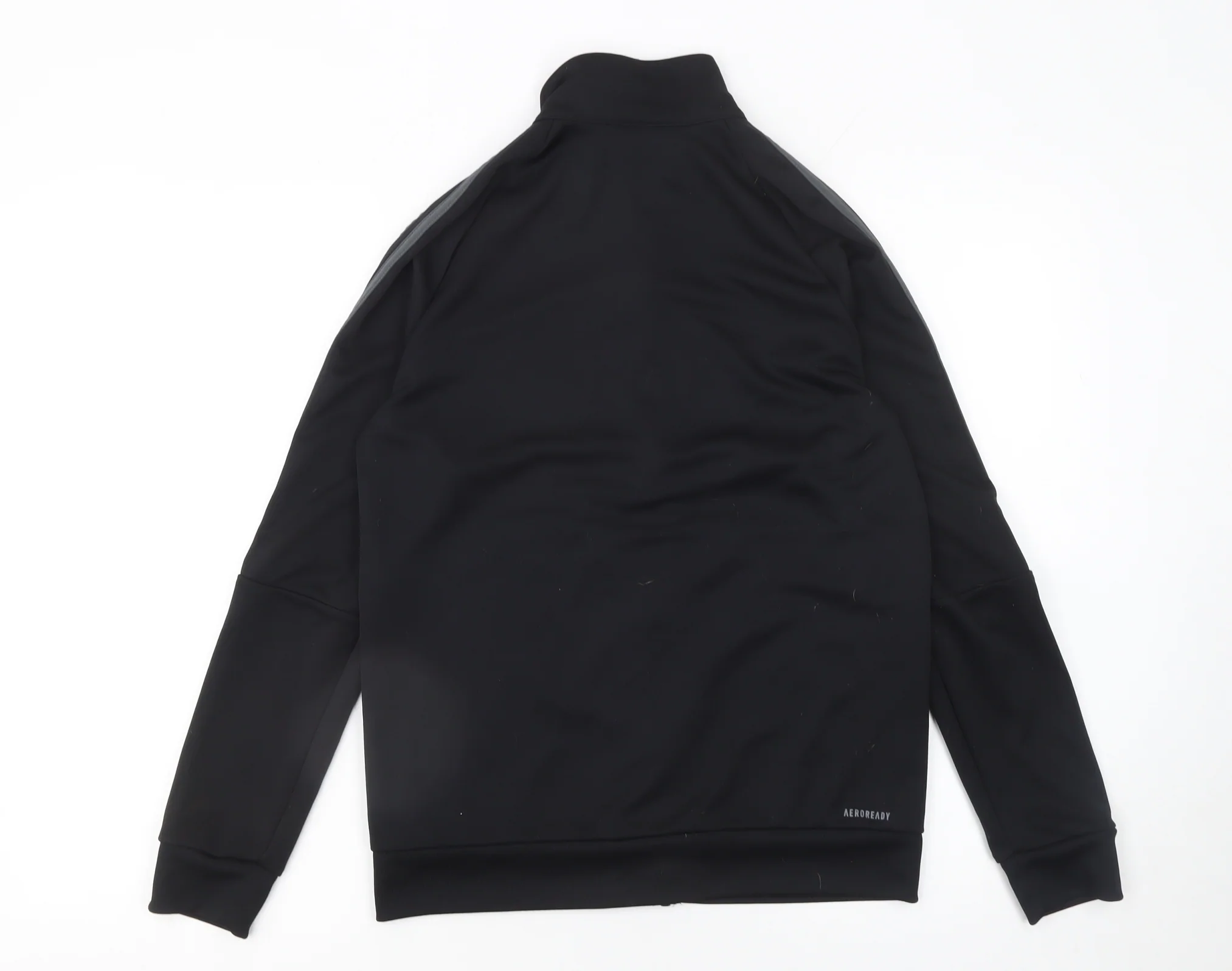 Adidas Boys Black 13-14 Years Track Jacket Full Zip Lightweight Sports Top - Image 3