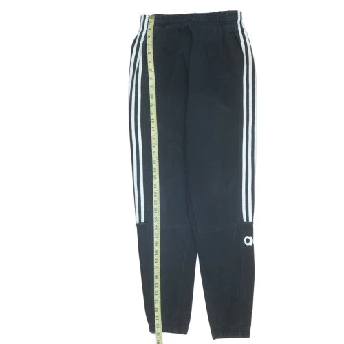 Adidas Boys Black 13-14 Years Track Pants Tapered Fleece Activewear Trousers - Image 3
