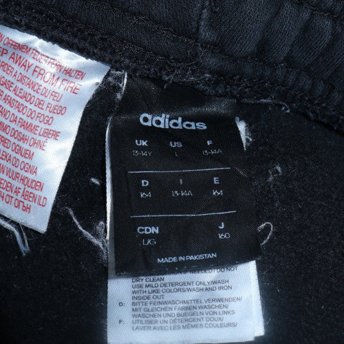 Adidas Boys Black 13-14 Years Track Pants Tapered Fleece Activewear Trousers - Image 5