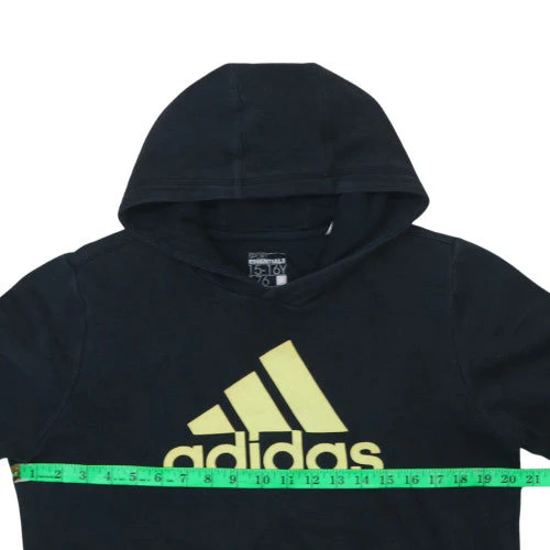 Adidas Boys Black 15-16 Years Pullover Hoodie Sport Essentials Lined Graphic Print - Image 2