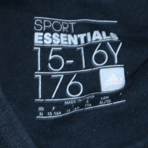 Adidas Boys Black 15-16 Years Pullover Hoodie Sport Essentials Lined Graphic Print - Image 5