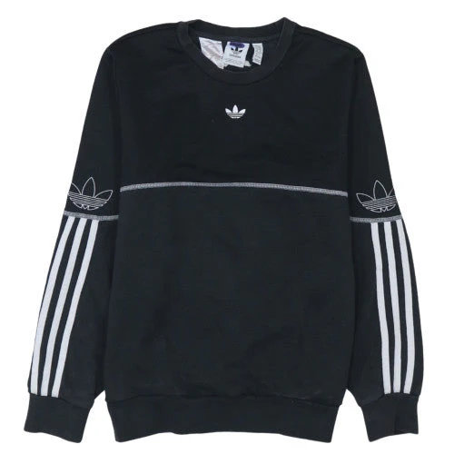 Adidas Boys Black Crew Neck Pullover Sweatshirt 13-14 Years Classic Style