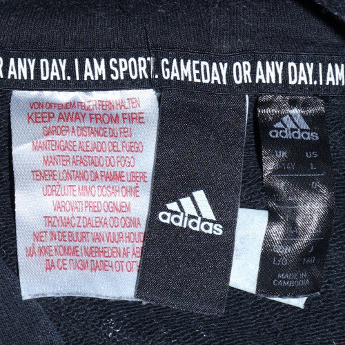 Adidas Boys Black Full Zip Hoodie Size 160cm Classic Sportswear - Image 6