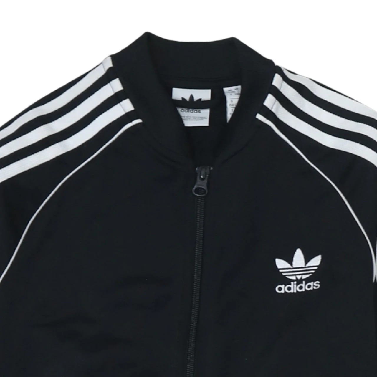 Adidas Boys Black Full Zip Sweatshirt 12-13 Years Classic 3-Stripes Track Top - Image 7