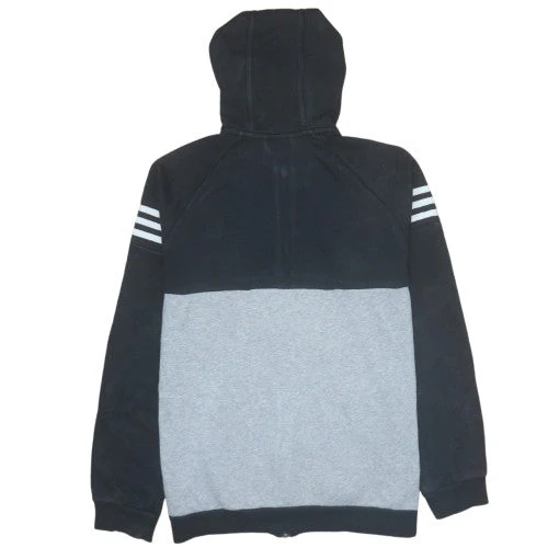 Adidas Boys Black & Grey Full Zip Hoodie 15-16 Years Classic Fleece - Image 4