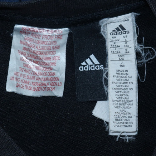 Adidas Boys Black Logo Crew Neck Pullover Sweatshirt 13-14 Years - Image 5