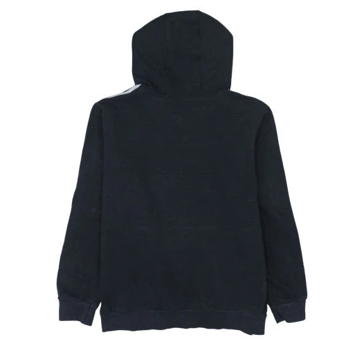 Adidas Boys Black Pullover Hoodie 13-14 Years Fleece Lined Logo Sweatshirt - Image 4