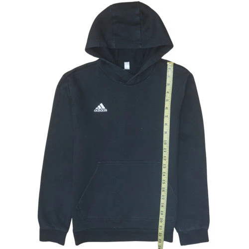 Adidas Boys Black Pullover Hoodie Size 13-14 Years Cotton Blend - Image 3