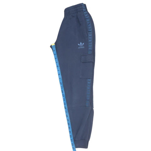 adidas Boys Blue Cargo Jogger Sweatpants 11-12 Years Cotton Fleece - Image 3