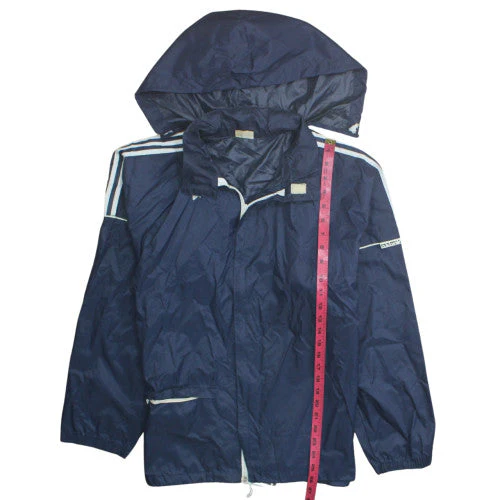 Adidas Boys Blue Hooded Windbreaker Jacket Size 14 Years Lightweight Sports - Image 2