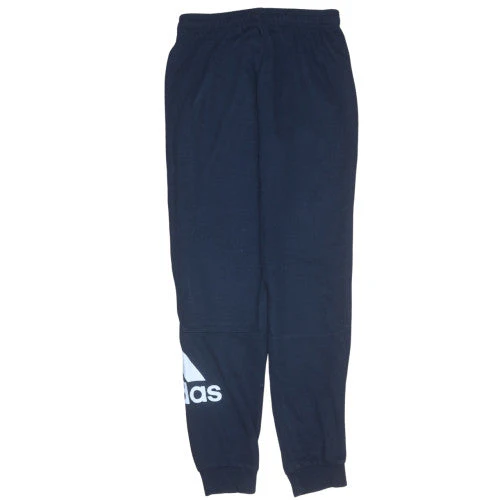 Adidas Boys Blue Jogger Trousers 13-14 Years Cotton Blend Fleece - Image 4