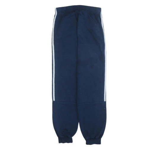 Adidas Boys Blue Jogger Trousers 16 Years Elastic Waist Fleece - Image 4