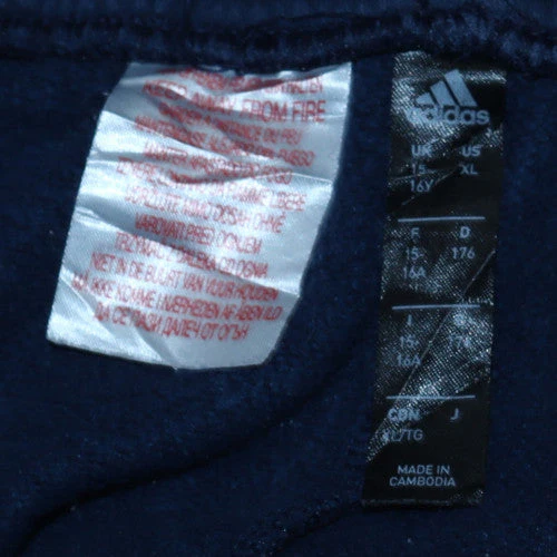 Adidas Boys Blue Jogger Trousers 16 Years Elastic Waist Fleece - Image 5