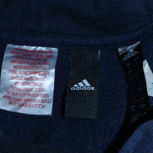 Adidas Boys Blue Pullover Hoodie 13-14 Years Regular Fit Fleece Sweatshirt - Image 6