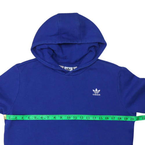 Adidas Boys Blue Pullover Hoodie 15-16 Years Fleece Trefoil Logo Sweatshirt - Image 2
