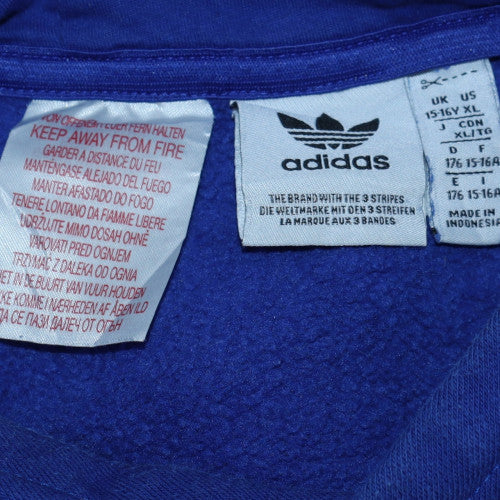 Adidas Boys Blue Pullover Hoodie XL 15-16 Years Cotton Blend Fleece - Image 5