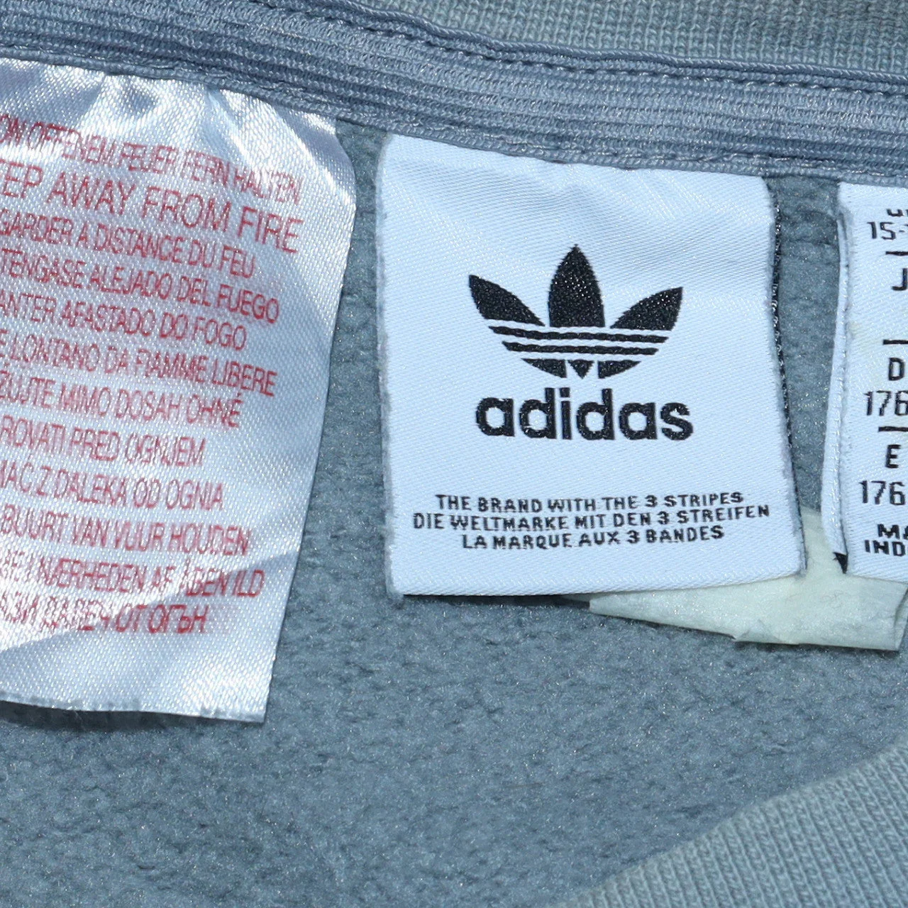 adidas Boys Grey Crew Neck Pullover Sweatshirt Size 16 Years - Image 5