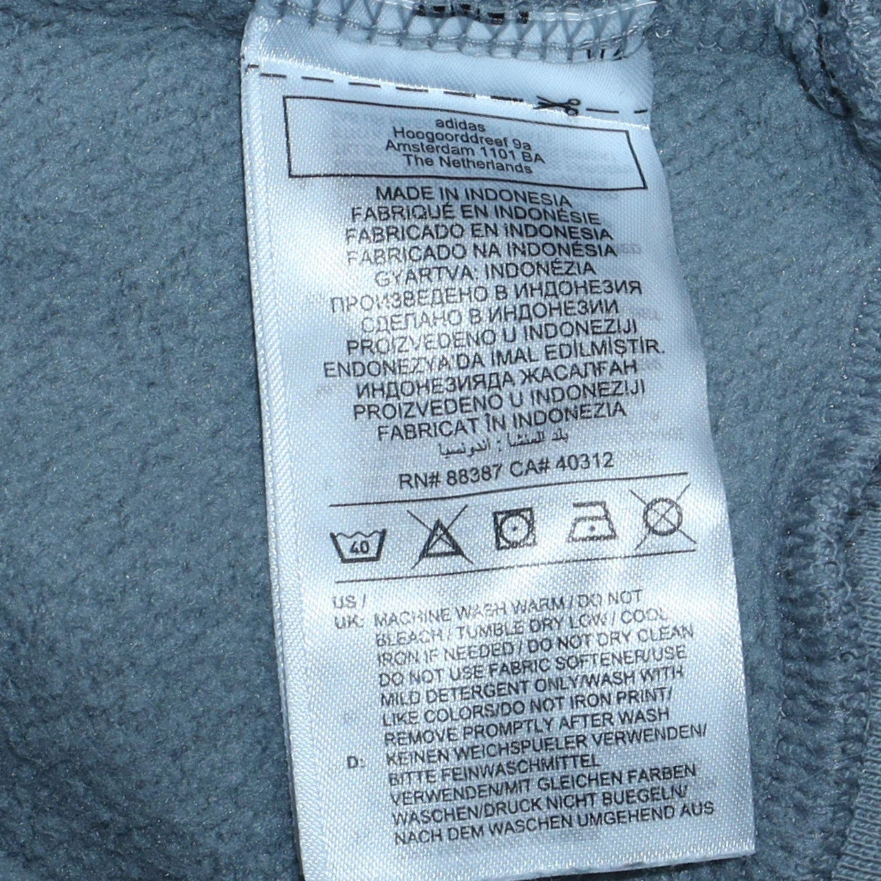 adidas Boys Grey Crew Neck Pullover Sweatshirt Size 16 Years - Image 6