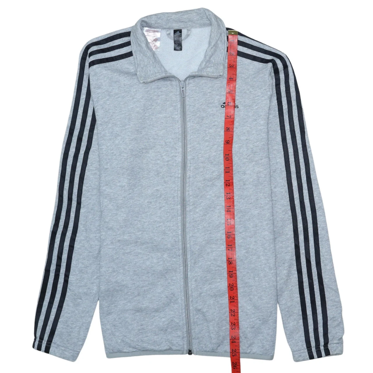 Adidas Boys Grey Full Zip Sweatshirt 13-14 Years Regular Fit Sports Jacket - Image 3