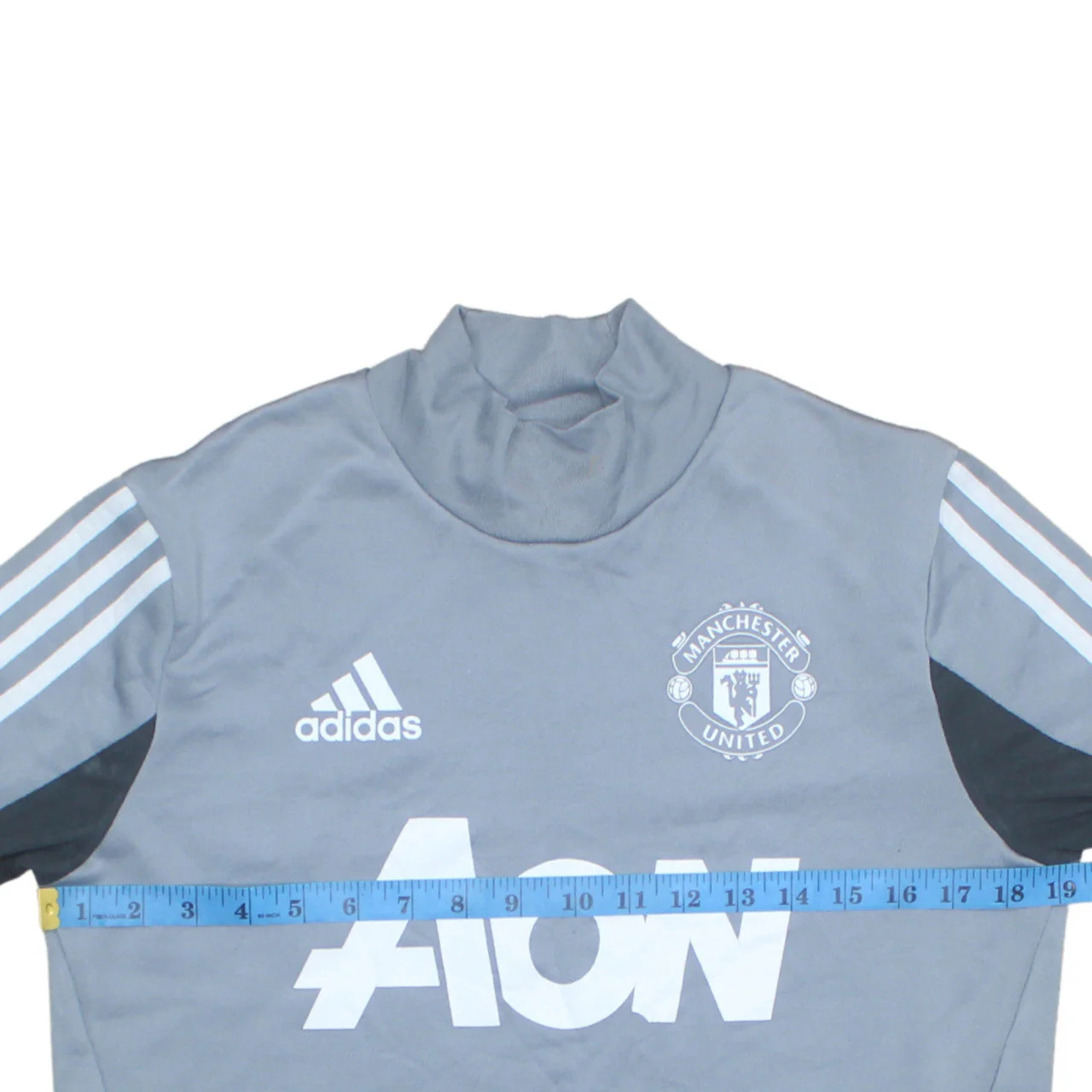 Adidas Boys Grey Manchester United Pullover Training Sweatshirt 13-14 Years - Image 3