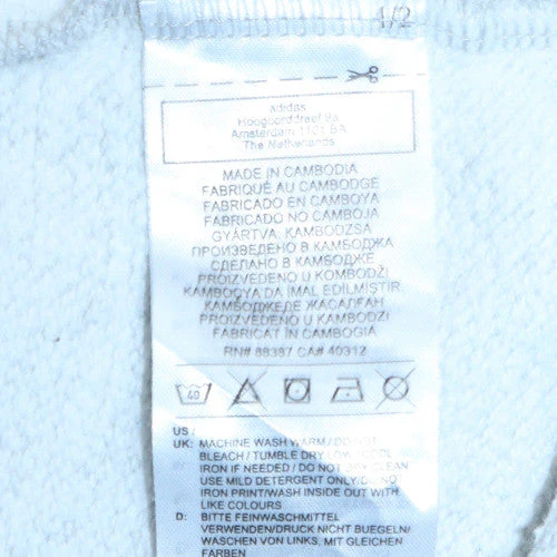 Adidas Boys Grey Pullover Hoodie 13-14 Years Logo Fleece Hooded Sweatshirt - Image 6