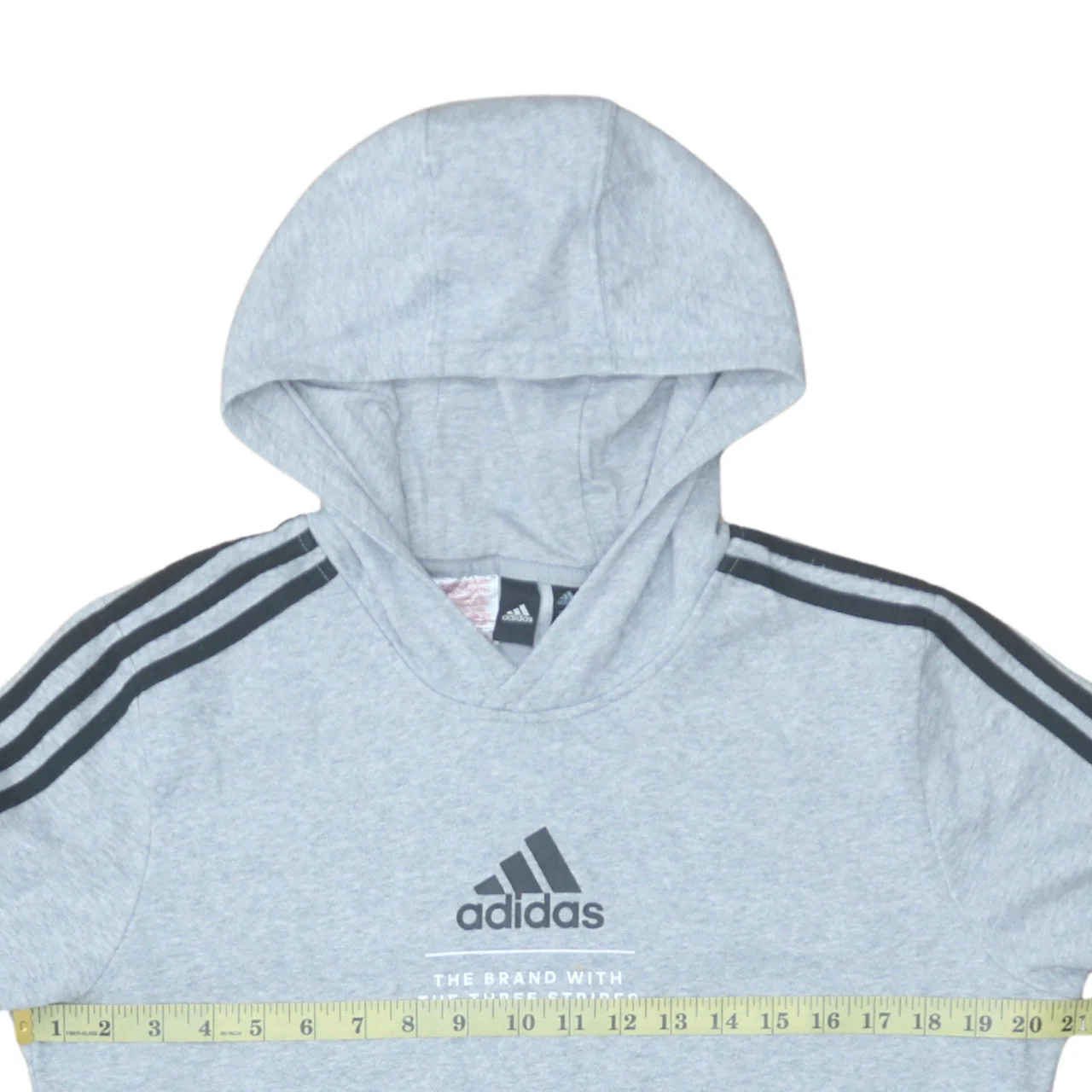 Adidas Boys Grey Pullover Hoodie 15-16 Years Classic Fit Sportswear - Image 2